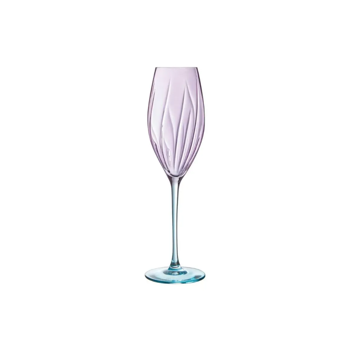 Pack 4 copas flauta Swirly Spring Cristal D’Arques cristalín rosa/verde 21 cl