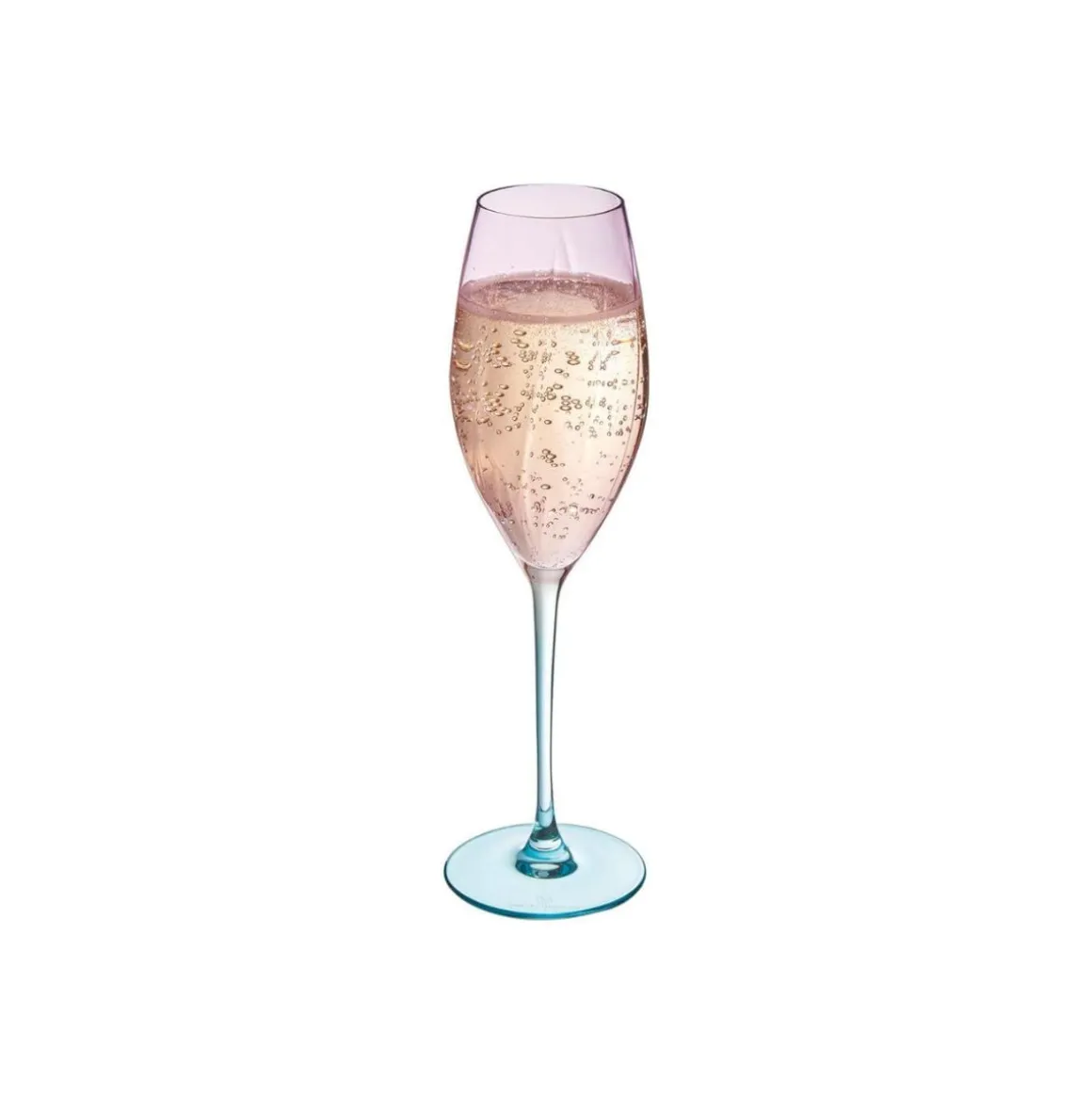Pack 4 copas flauta Swirly Spring Cristal D’Arques cristalín rosa/verde 21 cl