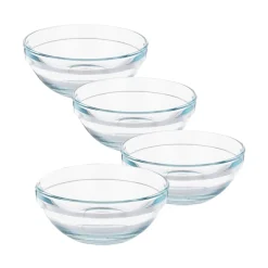 Pack 4 cuencos de cristal Ø12 cm