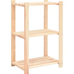 Pack 3 estanterías Alpine 3 niveles natural 90x60x38 cm