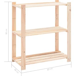 Pack 3 estanterías Loft 3 niveles natural 90x80x38 cm