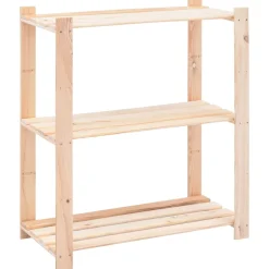 Pack 3 estanterías Loft 3 niveles natural 90x80x38 cm