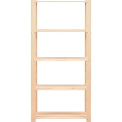 Pack 3 estanterías Nordic 5 niveles natural 170x80x38 cm