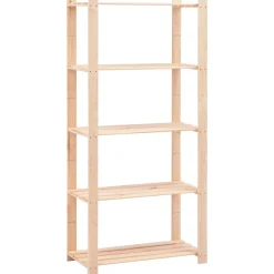 Pack 3 estanterías Nordic 5 niveles natural 170x80x38 cm