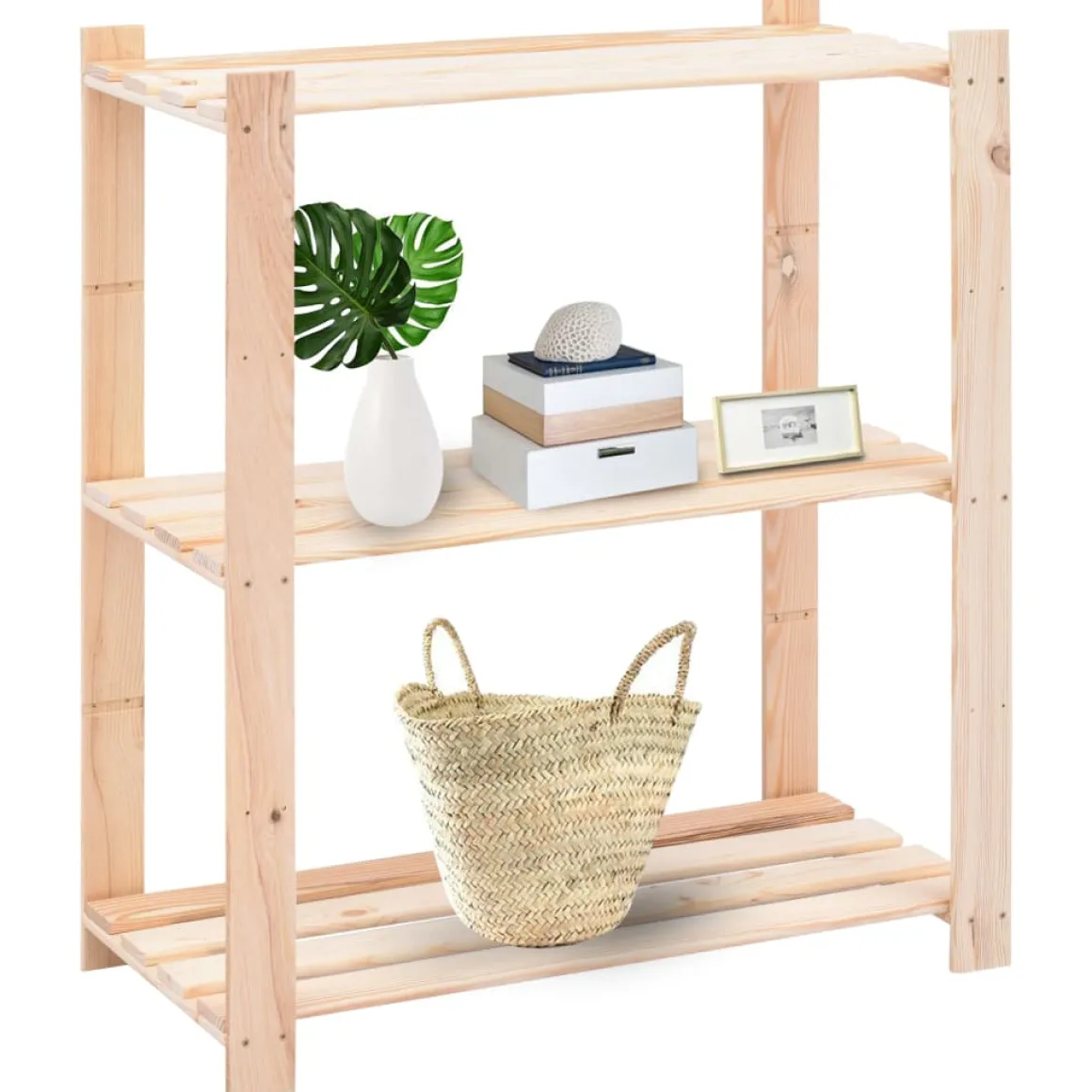 Pack 5 estanterías Prime 5 niveles natural 90x80x38 cm