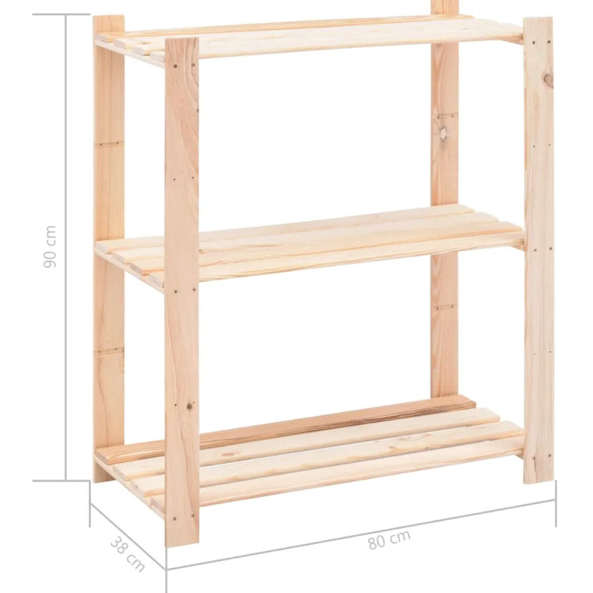 Pack 2 estanterías Urban 3 niveles natural 90x80x38 cm