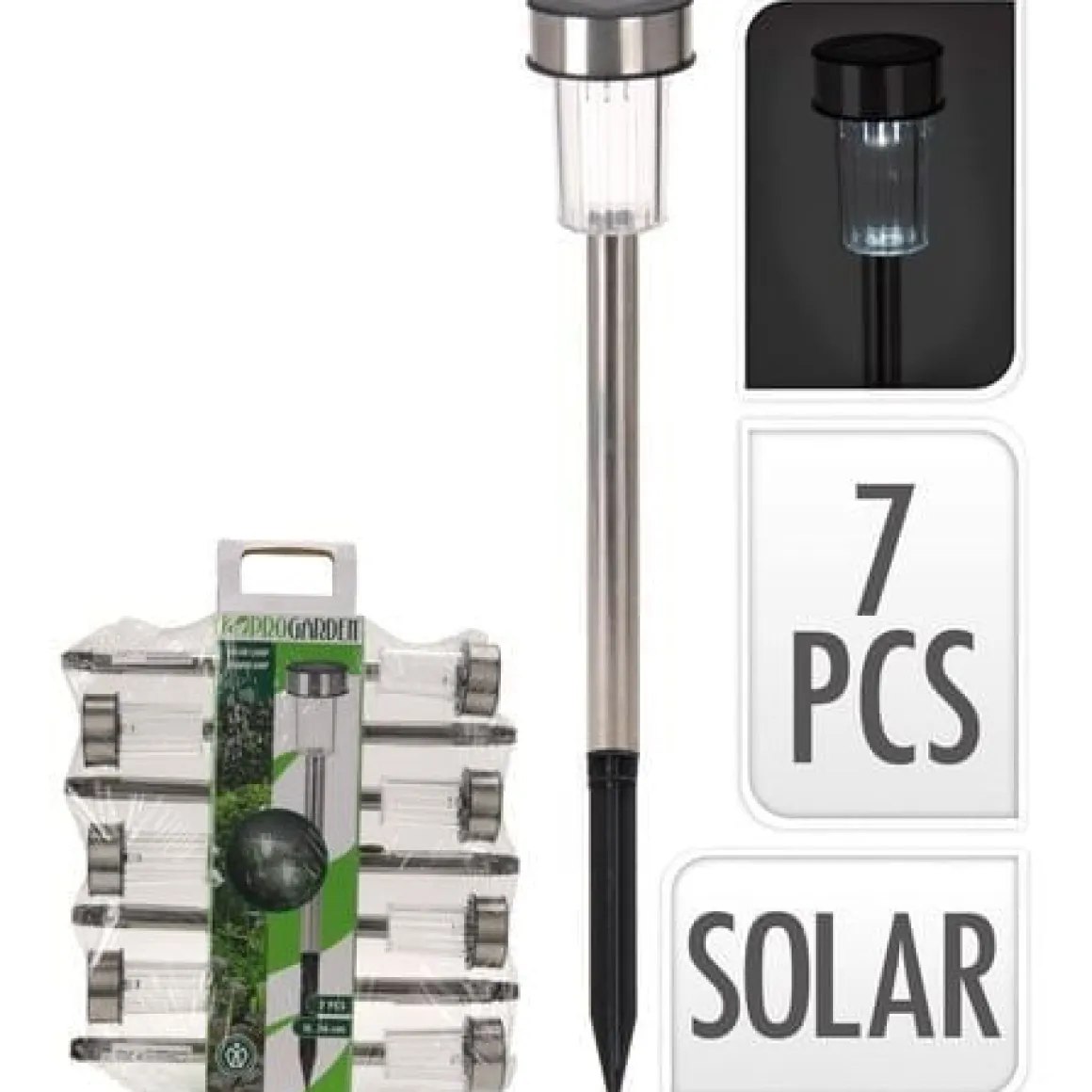 Pack 7 lámparas solares 33cm