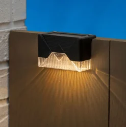 Pack 4 lámparas solares luz cálida negro