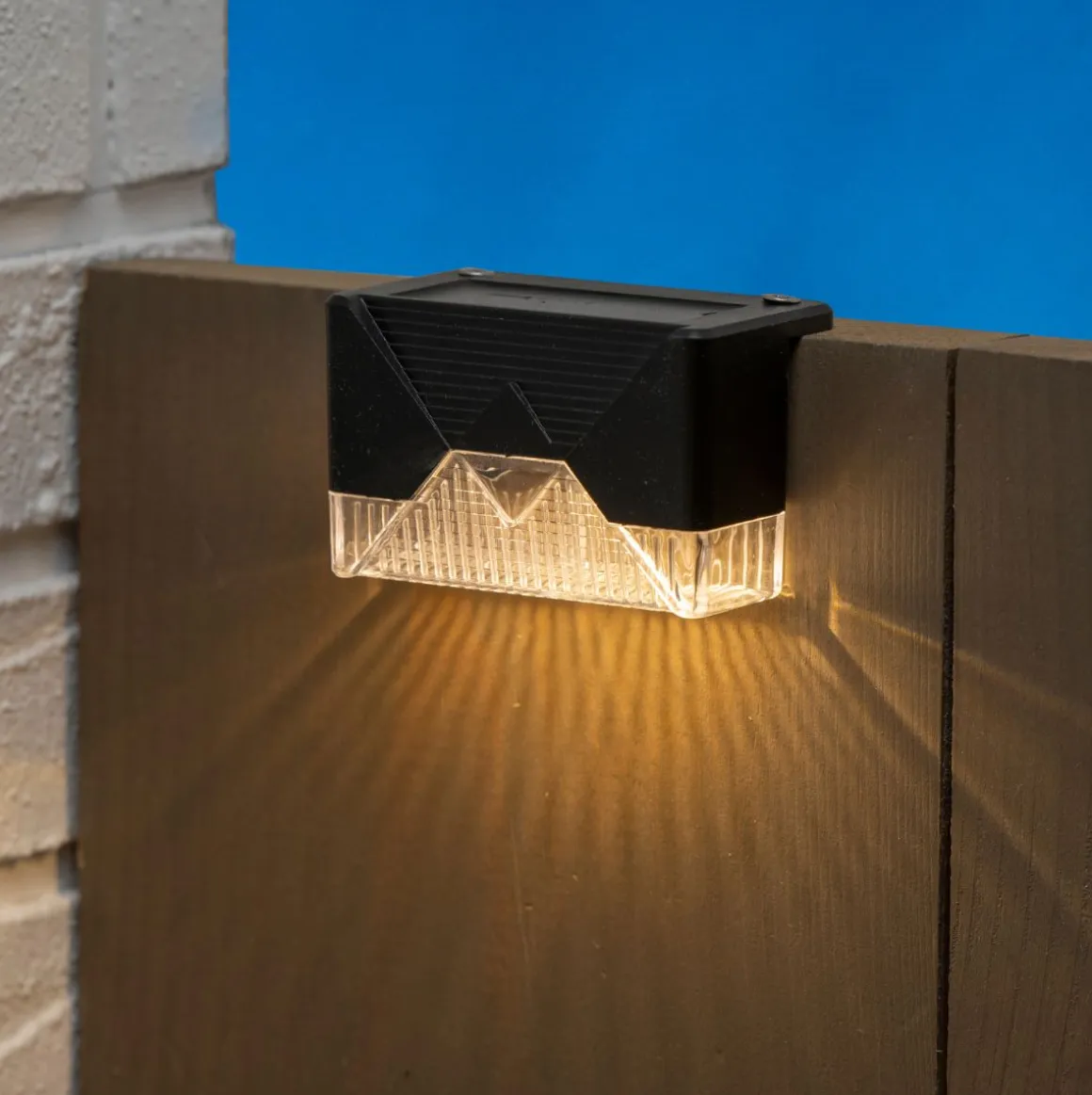 Pack 4 lámparas solares luz cálida negro
