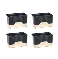 Pack 4 lámparas solares luz cálida negro