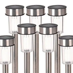 Pack 7 piquetas solares Pro Garden LED 33 cm inox