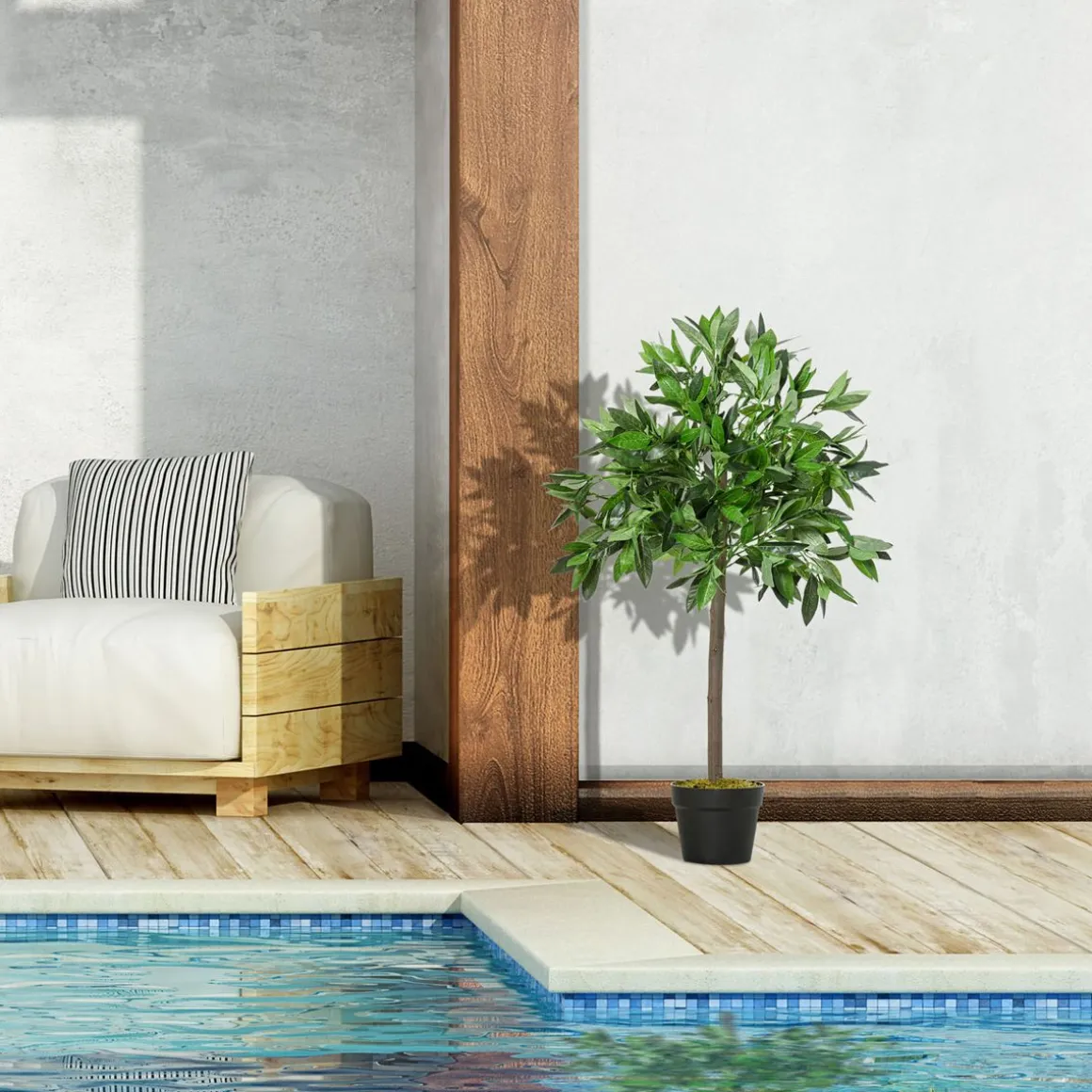 Pack 2 plantas artificiales Lohan Outsunny verde Ø16x90 cm