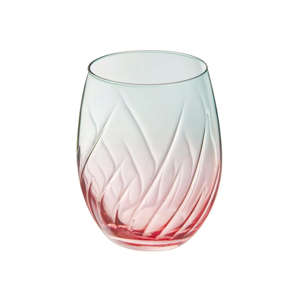 Pack 4 vasos Swirly Spring Cristal D’Arques cristalín rosa/verde 36 cl