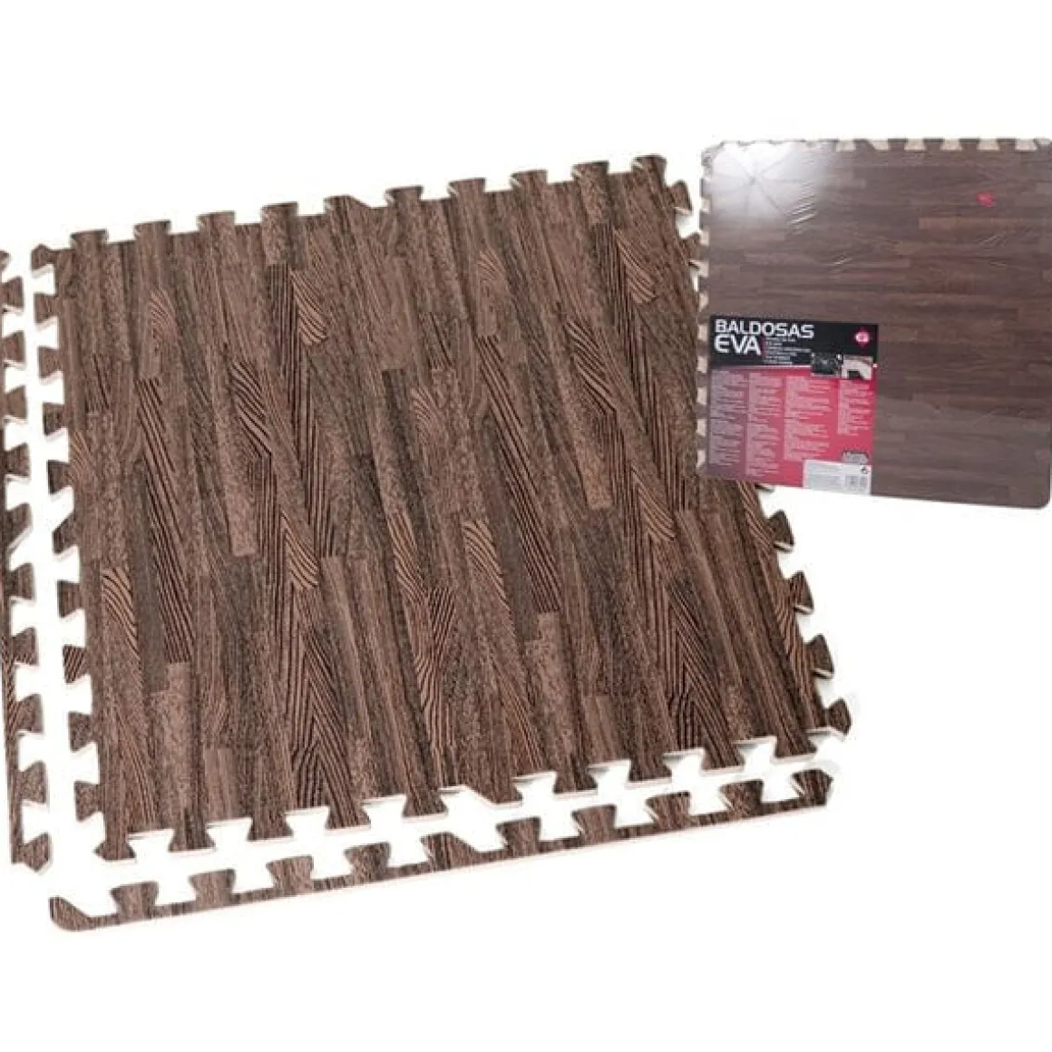 Pack de 4 Baldosas Eva marrón oscuro 62x62 cm