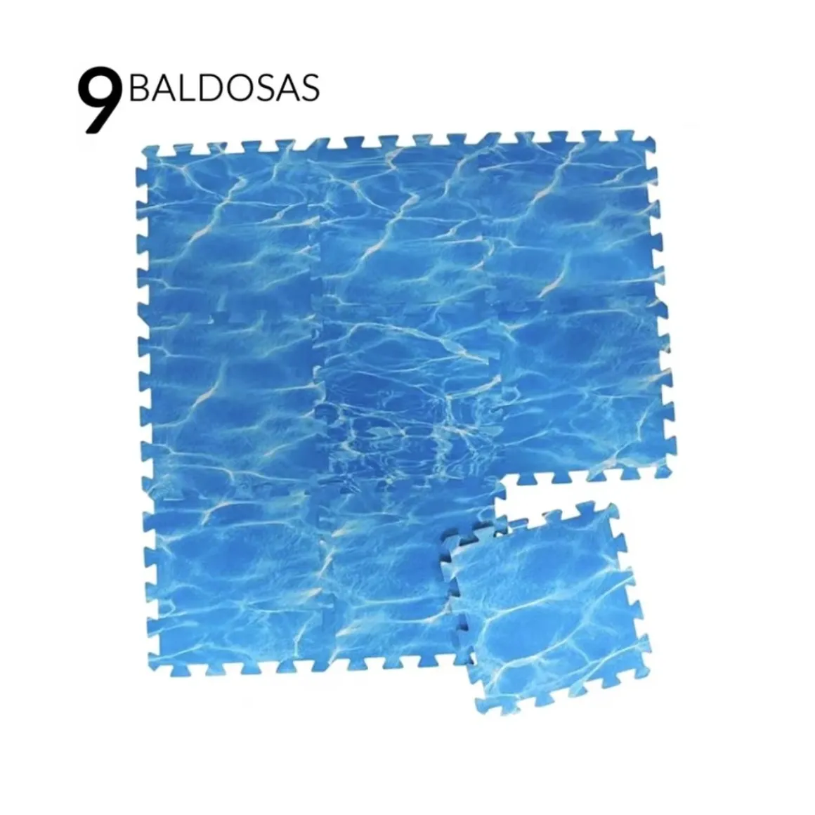 Pack de 9 baldosas Eva para suelo azul 1x31x31 cm