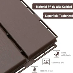 Pack de 9 baldosas Outsunny para suelo cuadradas 0,81 m² 9pzs marrón 30x30 cm