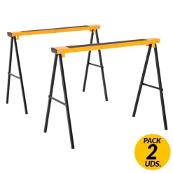 Pack de 2 caballetes de sierra Durhand con patas plegables amarillo/negro