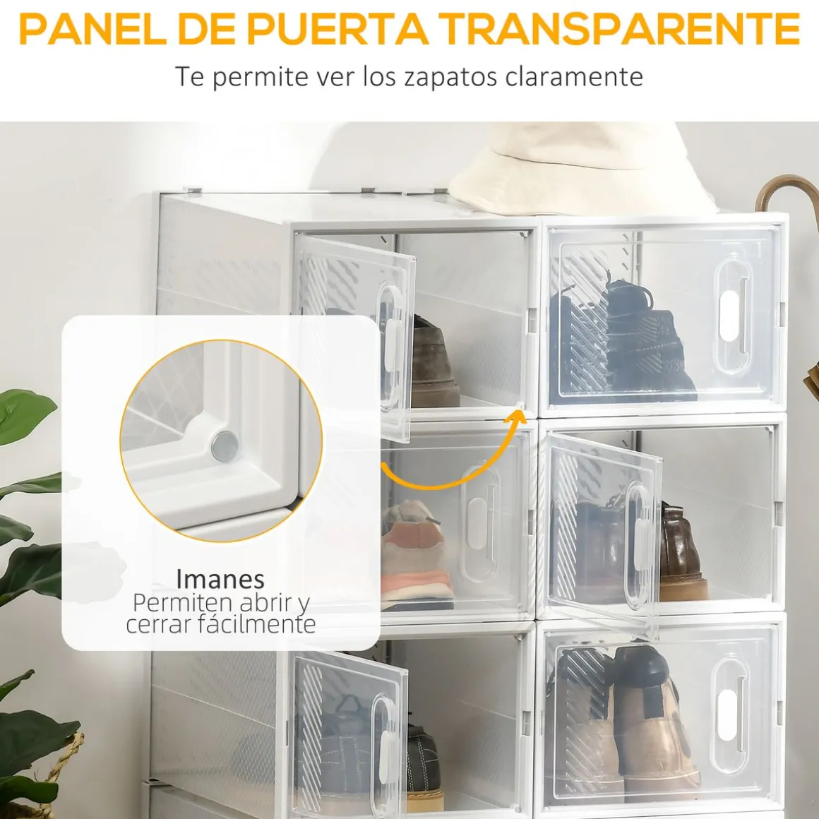 Pack de 8 cajas organizativas Homcom modulares 21x28x36 cm