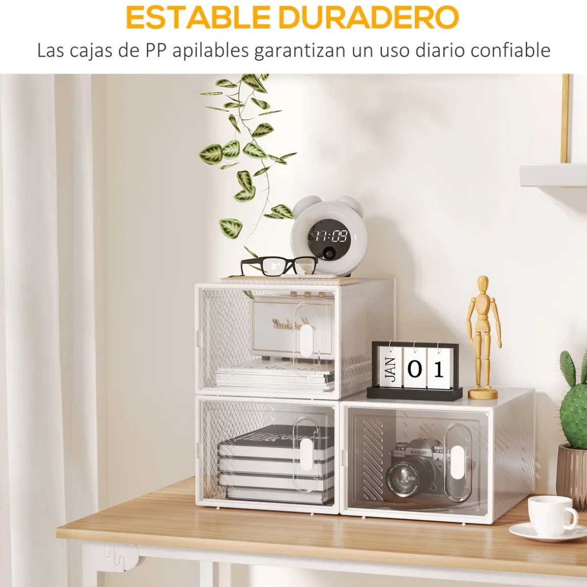 Pack de 8 cajas organizativas Homcom modulares 21x28x36 cm