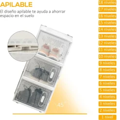 Pack de 18 cajas organizativas Homcom con puerta magnética 21x28x36 cm