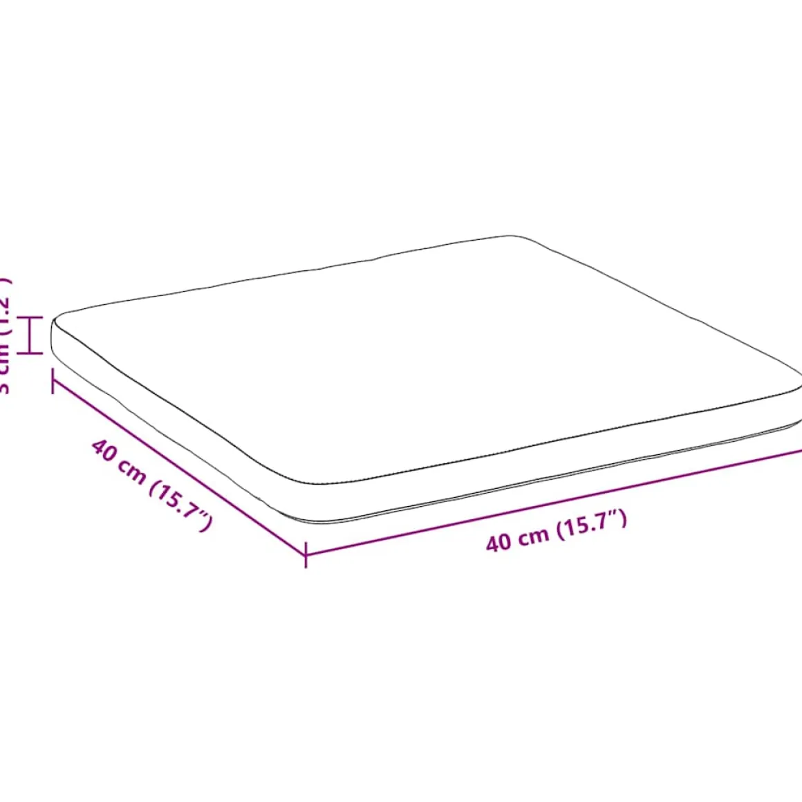 Pack de 4 cojines Cecilia para asiento 40x40 cm