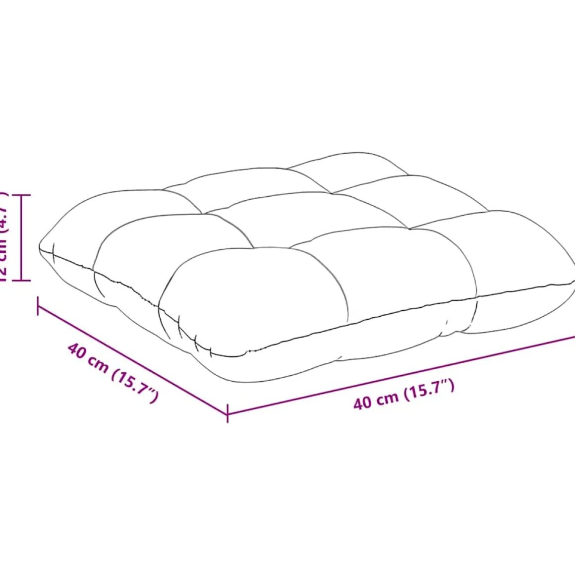 Pack de 4 cojines Jimena para asiento 40x40 cm