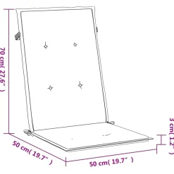 Pack de 2 cojines para silla con respaldo alto 70x50x50 cm
