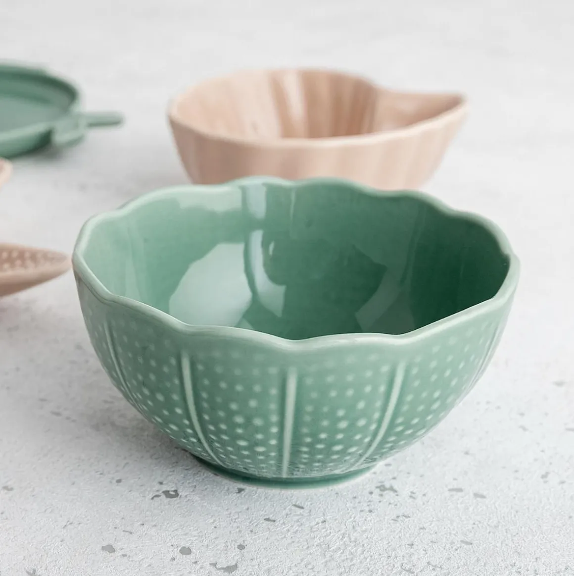 Pack de 6 cuencos Aura Stela Bidasoa porcelana verde Ø12x5 cm
