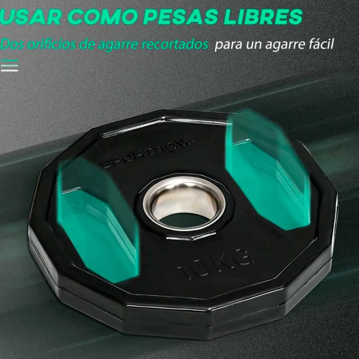Pack de 2 discos de pesas SportNow 2 x 10kg negro