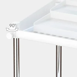 Pack de 2 estanterías 2 alturas + bandeja extraíble blanco 25,5x37,5x19 cm