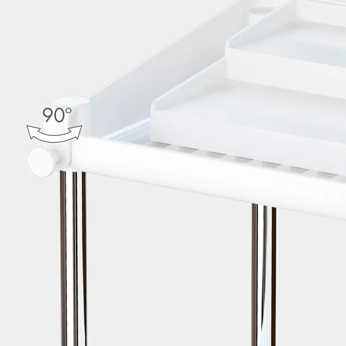 Pack de 2 estanterías 2 alturas + bandeja extraíble blanco 25,5x37,5x19 cm