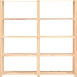 Pack de 2 estanterías Atlas 5 niveles natural 170x170x38 cm