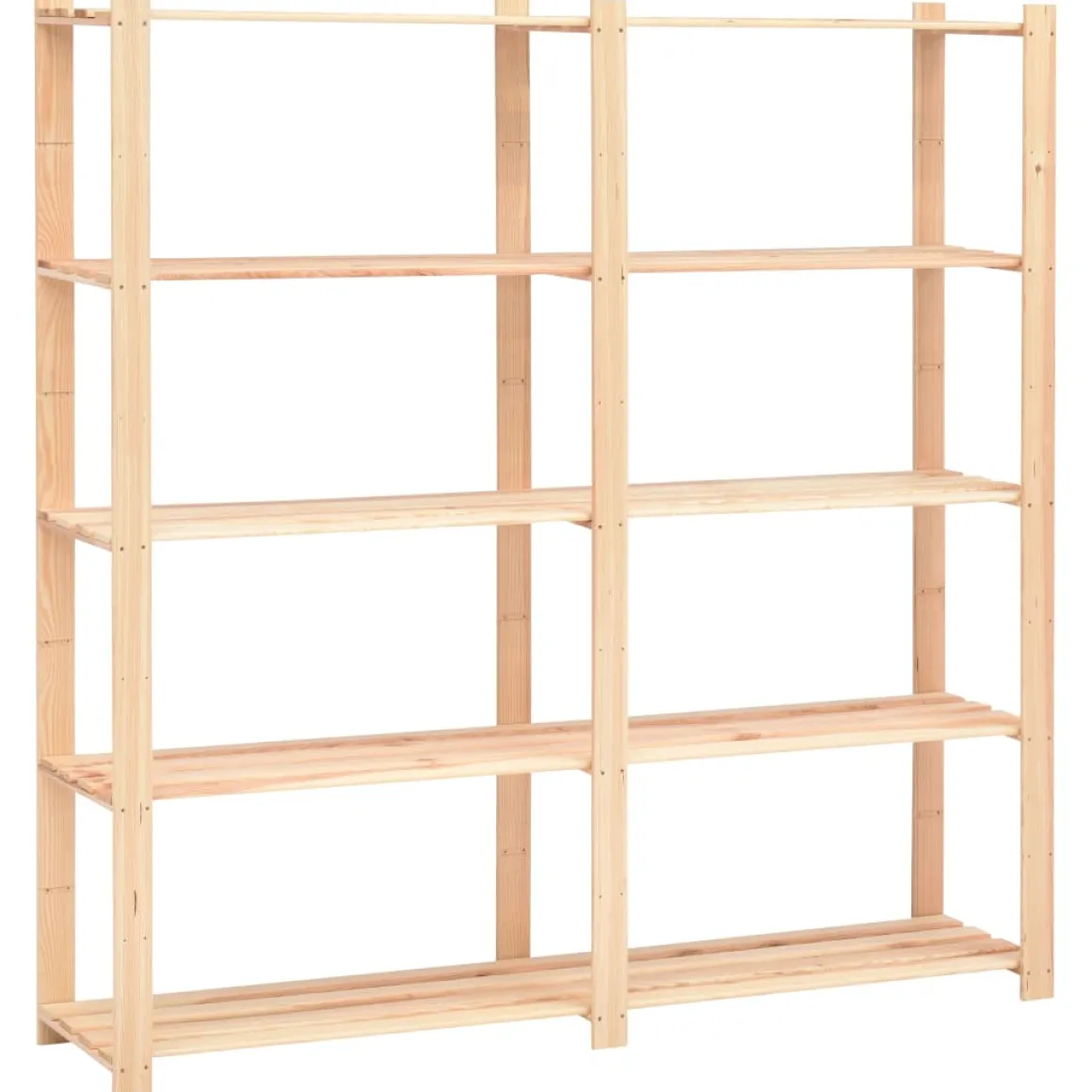 Pack de 2 estanterías Atlas 5 niveles natural 170x170x38 cm