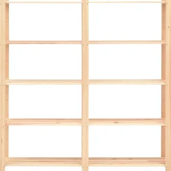 Pack de 3 estanterias Nova 5 niveles natural 170x170x38 cm
