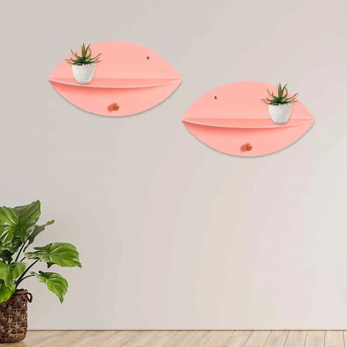 Pack de 2 estantes Oba Mate rosa dalia 20,2x35x10 cm