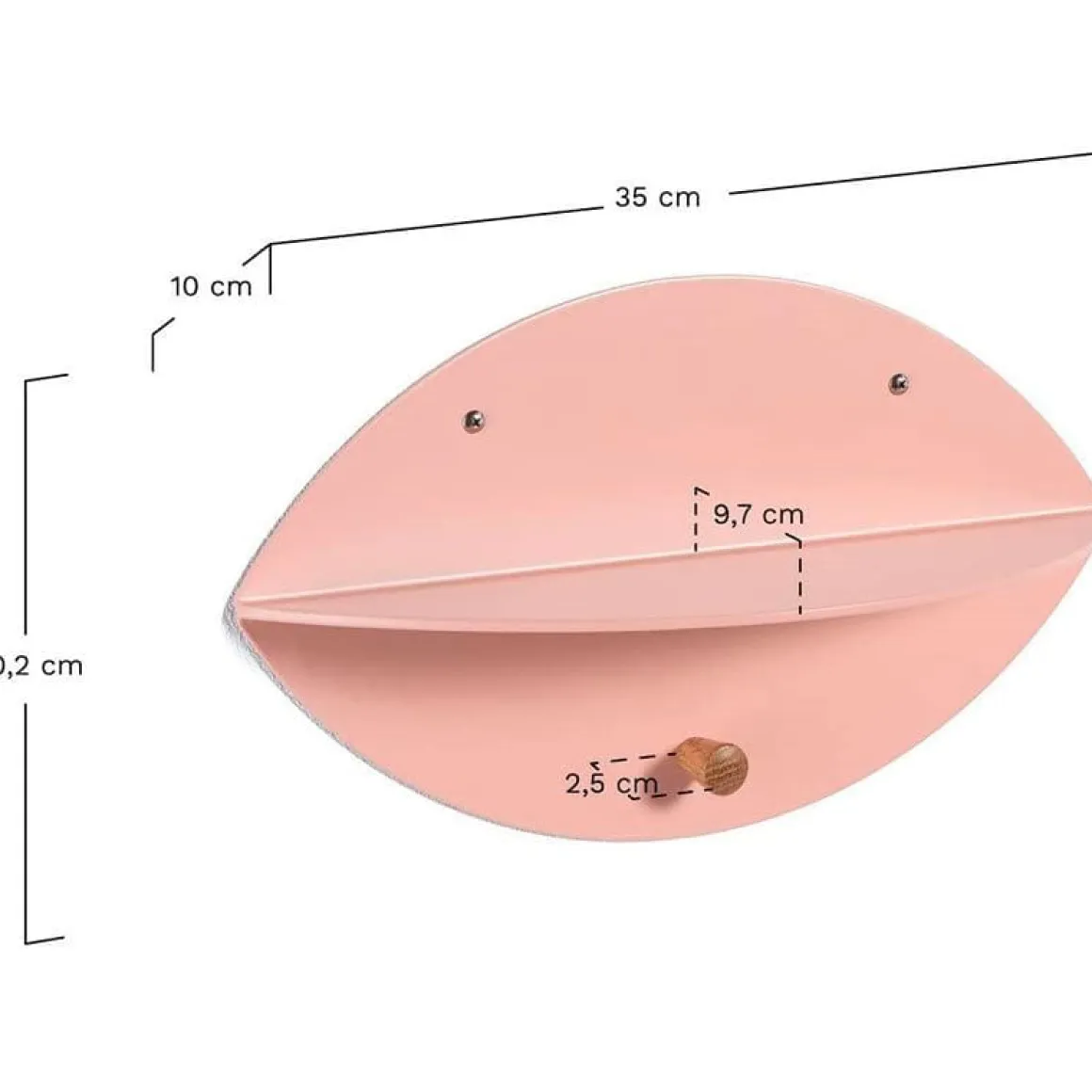 Pack de 2 estantes Oba Mate rosa dalia 20,2x35x10 cm