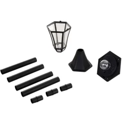 Pack de 2 farolas de exterior Outsunny con 2 luces LED 3500k impermeable negro 129x18,5x18,5 cm