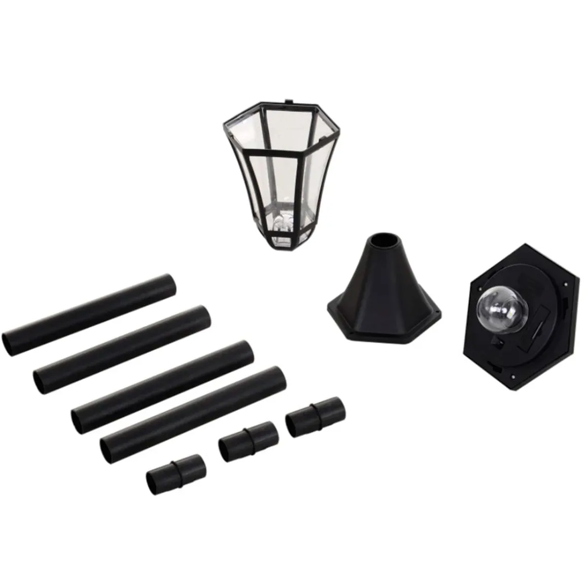 Pack de 2 farolas de exterior Outsunny con 2 luces LED 3500k impermeable negro 129x18,5x18,5 cm