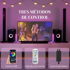 Pack de 2 lámparas Flow Homcom luz LED Bluetooth blanco 32,5x6x6 cm