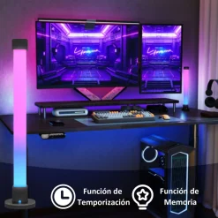 Pack de 2 lámparas Flow Homcom luz LED Bluetooth blanco 32,5x6x6 cm