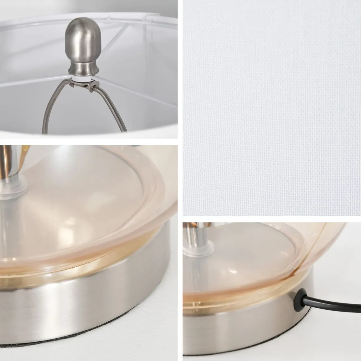 Pack de 2 lámparas Lino Homcom 40W blanco Ø30x56 cm