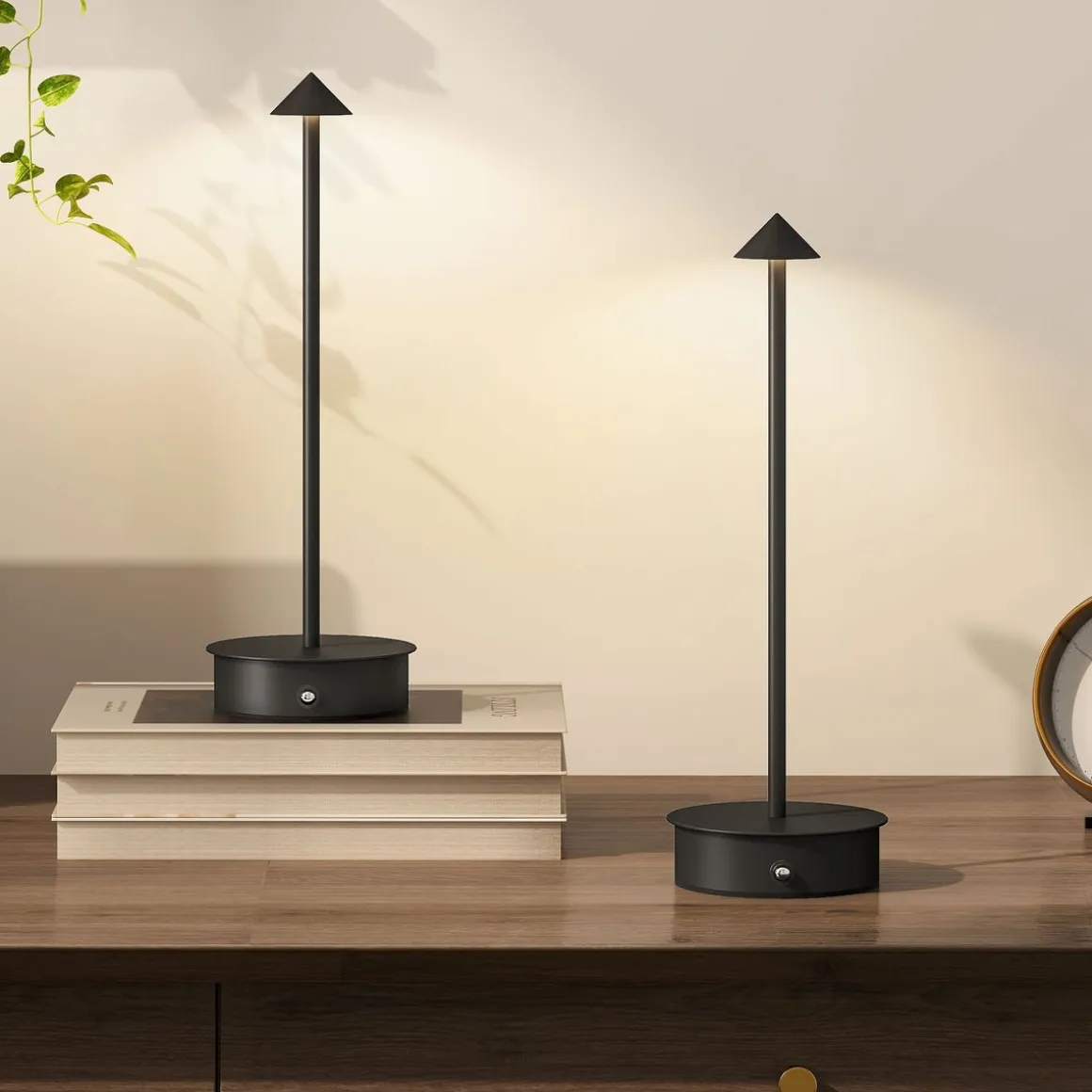 Pack de 2 lámparas LumaTwin Homcom luz LED Ø10x30 cm