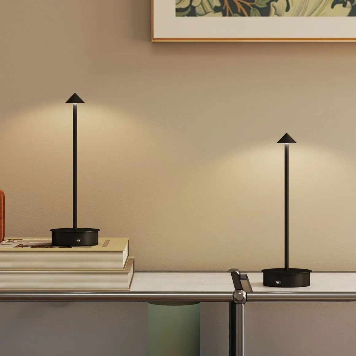Pack de 2 lámparas LumaTwin Homcom luz LED Ø10x30 cm