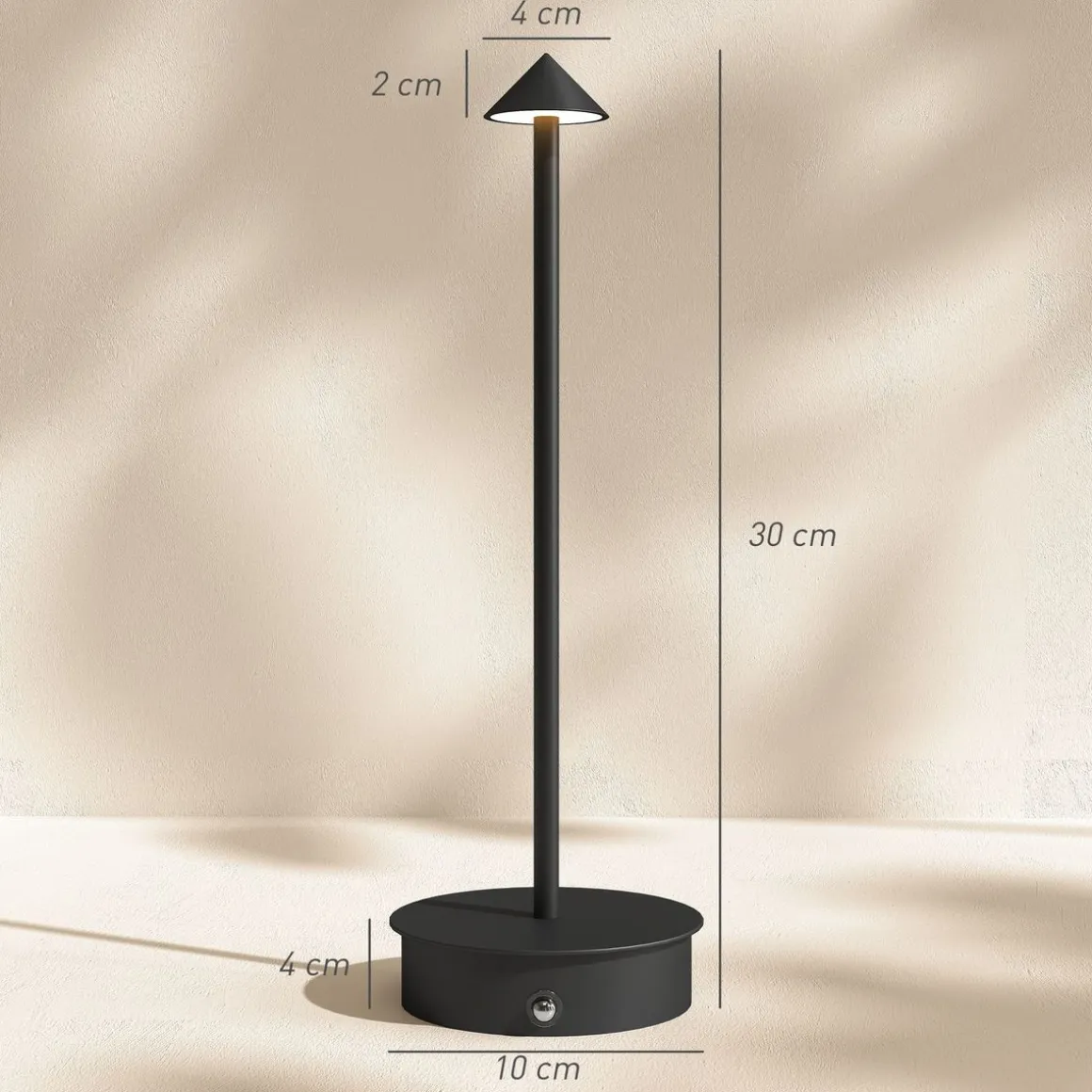 Pack de 2 lámparas LumaTwin Homcom luz LED Ø10x30 cm