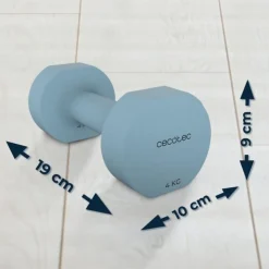 Pack de 2 mancuernas Cecotec Drumfit 400 DoubleNeo 4 kg neopreno antideslizante azul