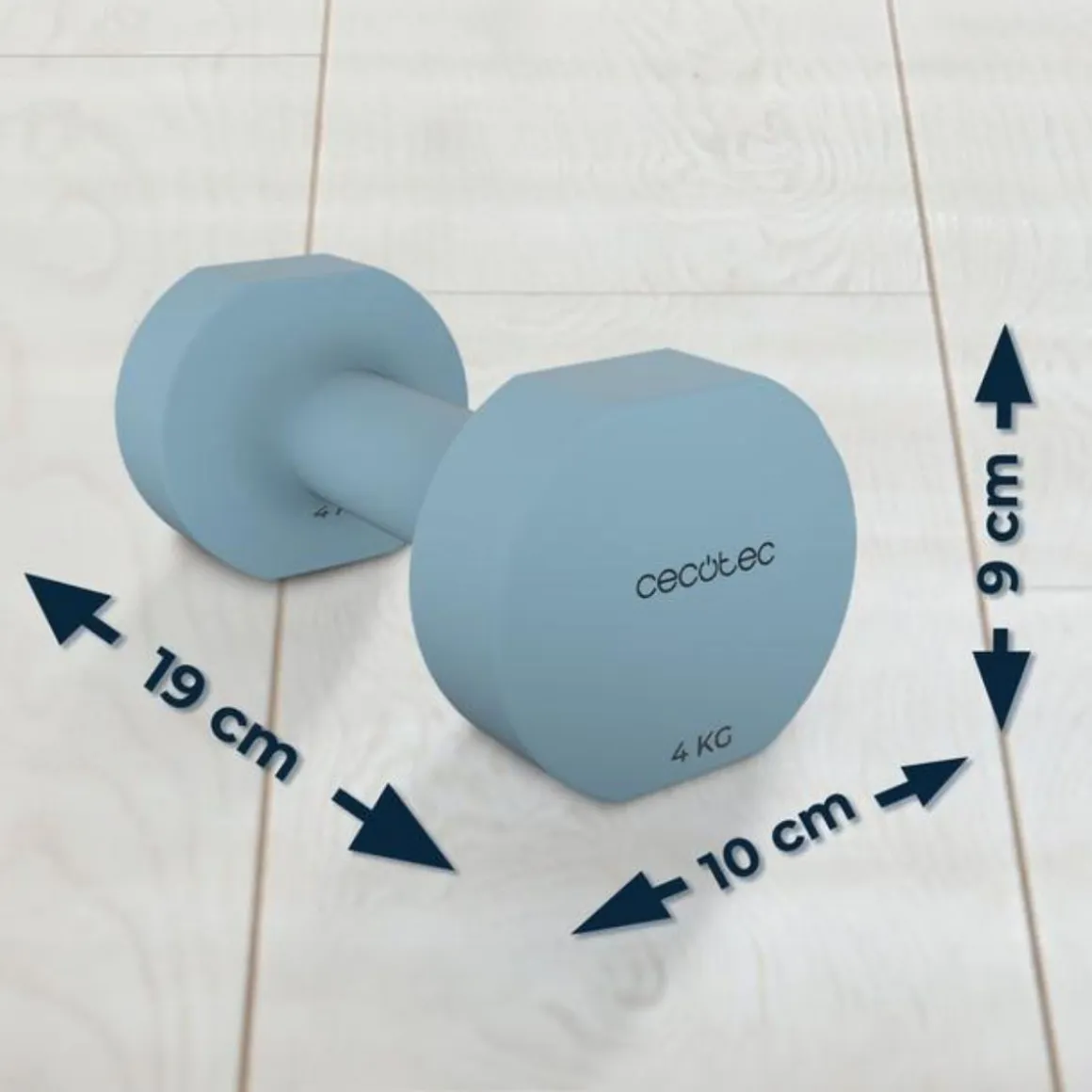 Pack de 2 mancuernas Cecotec Drumfit 400 DoubleNeo 4 kg neopreno antideslizante azul