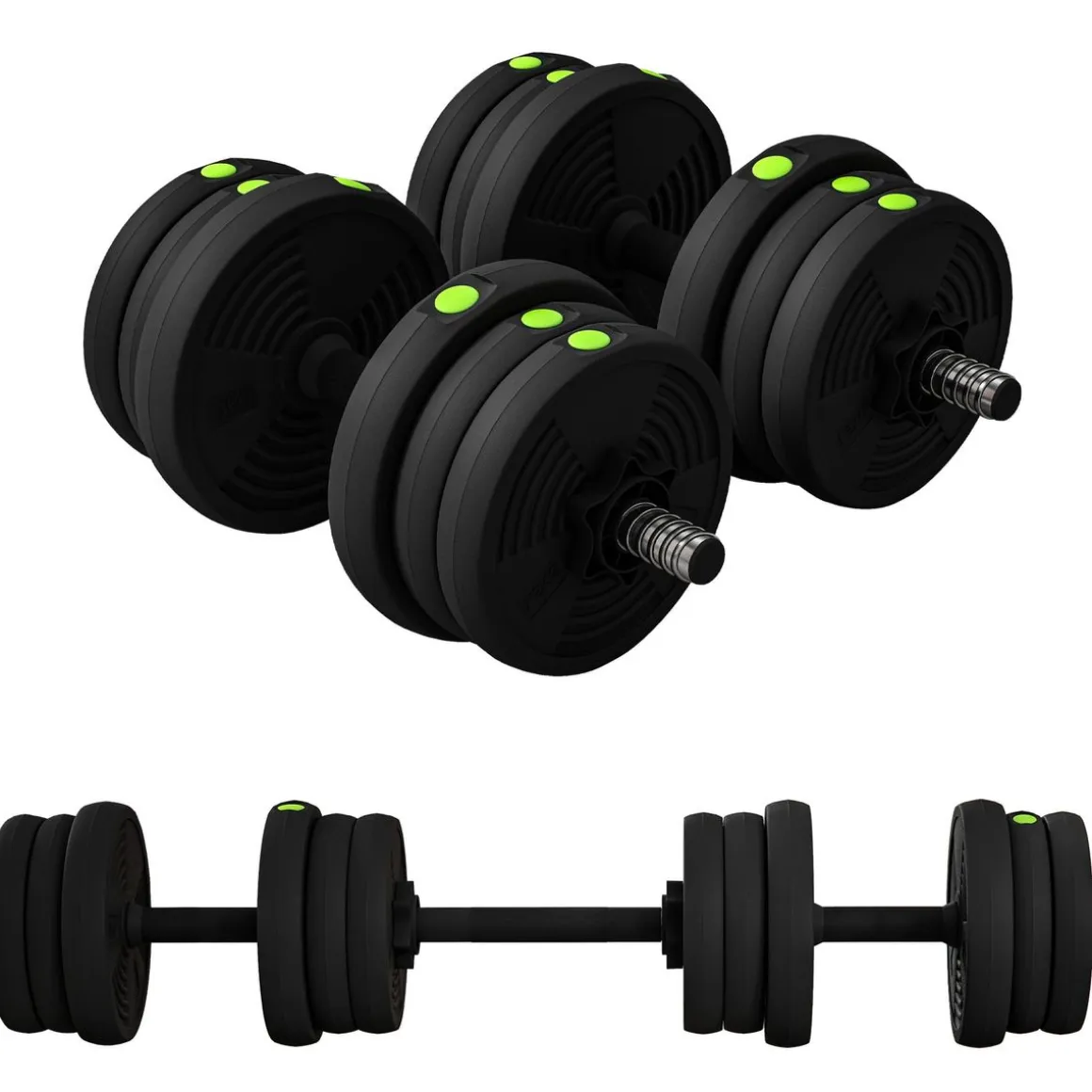 Pack de 2 mancuernas Go Sportnow 20kg 2 en 1 negro