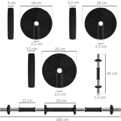 Pack de 2 mancuernas Go Sportnow 20kg 2 en 1 negro