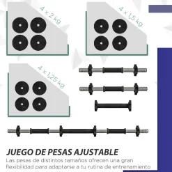 Pack de 2 mancuernas Go Sportnow 20kg 2 en 1 negro
