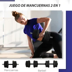 Pack de 2 mancuernas Go Sportnow 20kg 2 en 1 negro